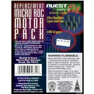 Quest Micro Maxx Rocket Motors 6-Pack 5631