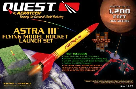 Quest Astra III Flying Model Rocket Launch Set - 1407