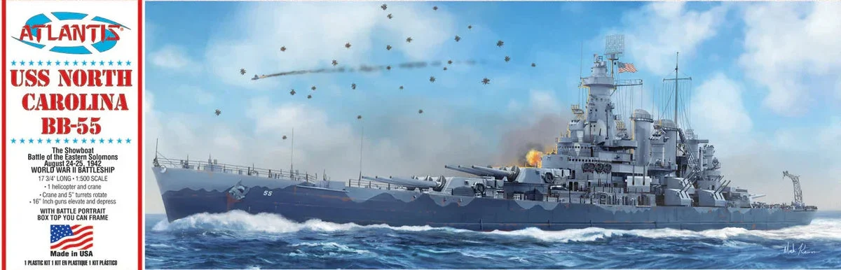 1/500 Atlantis USS North Carolina BB-55 The Showboat Battleship - 601