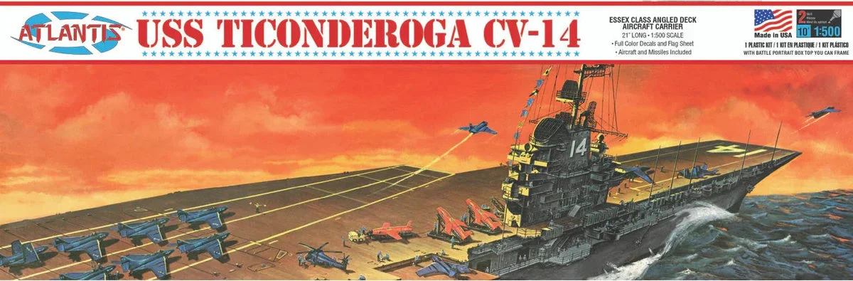 1/500 Atlantis Models USS Ticonderoga CV-14 Aircraft Carrier-611