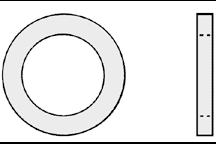 Plastruct 3/4" O.D. x 1/2" I.D. Medium Gray ABS Ring (5 per pack)