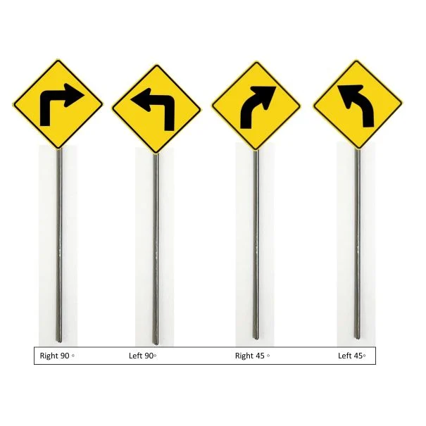 N Scale - Curve Warning – 45 or 90, Choose Direction - 2 Pack