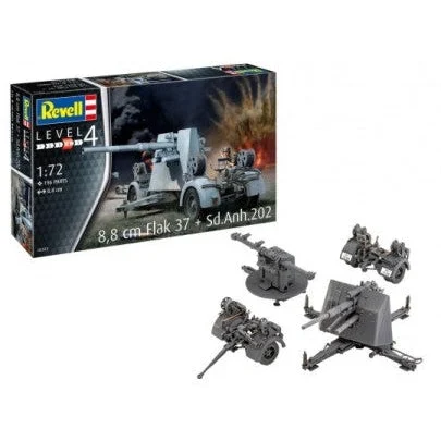 Revell 1/72 8,8cm Flak 37 Gun & SdAnh202 Trailer - Revell Germany