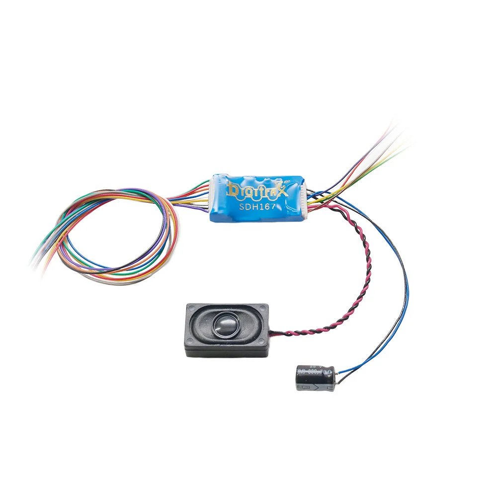 Digitrax SDH167D HO/OO SoundFX DCC Sound Decoder — 9-Pin FX7, 8 Functions