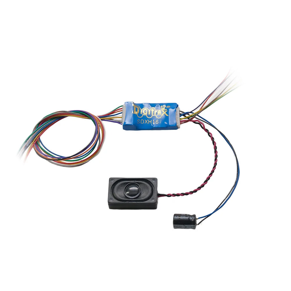 Digitrax SDXH167D HO/OO SoundFX DCC Sound Decoder — 9-Pin FX7, 8 Function