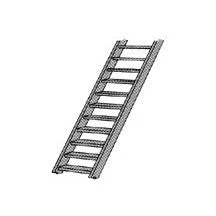 Plastruct Gray ABS Stairway - G gauge - 17/32" (13.5mm) x 1-11/16" (42.9mm) x 12" (300mm) Length - 3'-0" Scale Width (1)