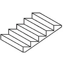 Plastruct 1:400 White Polystyrene Steps 17° Grade Slope 2-1/16" Length (1 per pack)