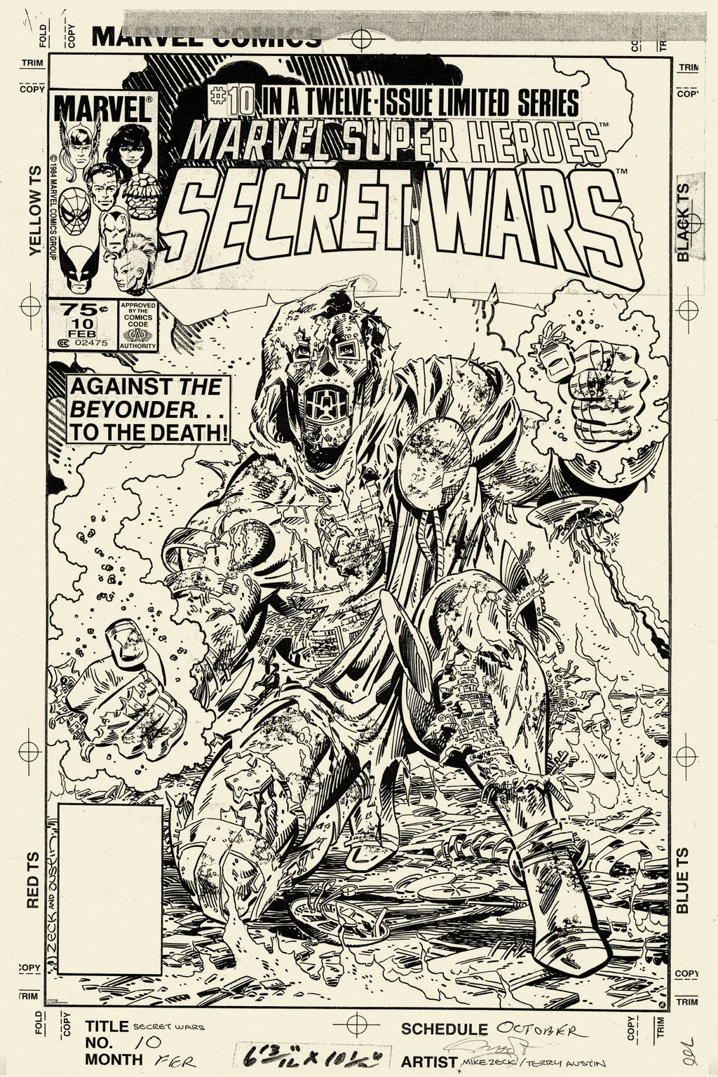 Secret Wars #10 Variant Poster - Mike Zeck