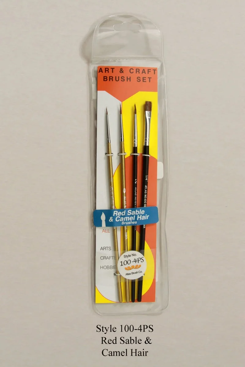 Atlas Brush Style 100 4PS Red Sable & Camel Hair - Atlas Brush Co.