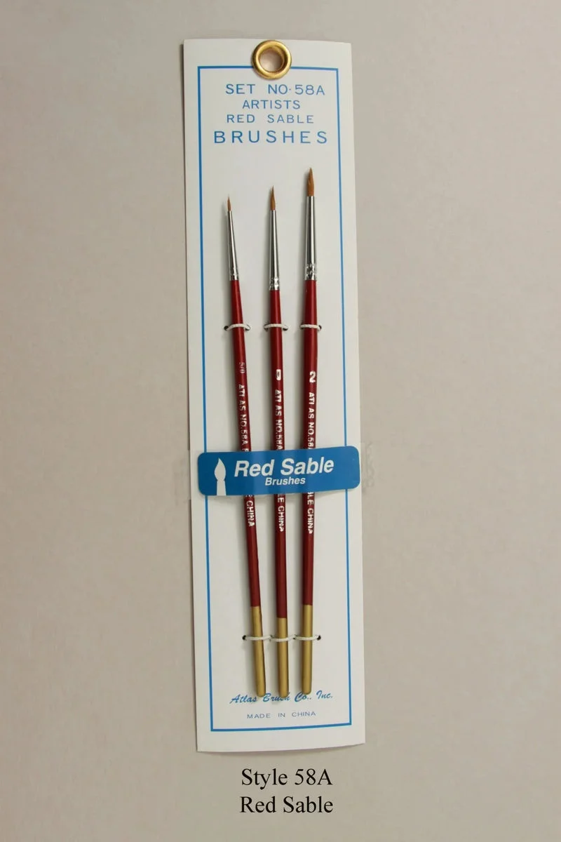 Atlas Brush Style 58A Red Sable Detail - Atlas Brush Co.