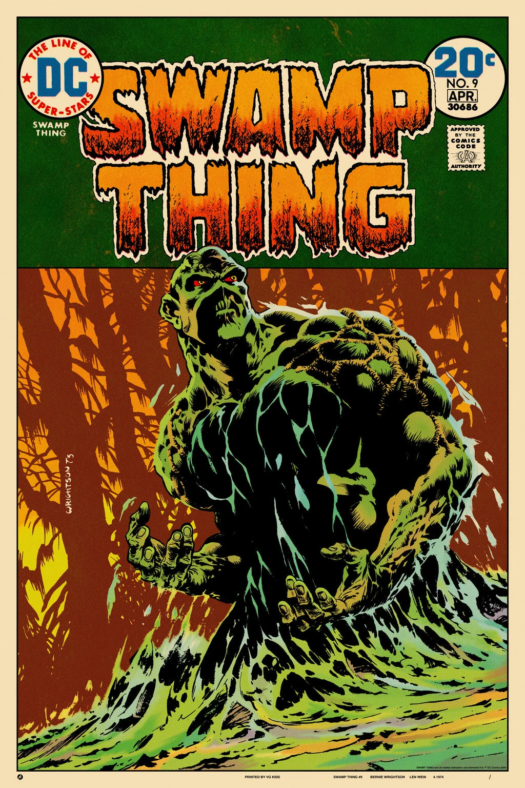 Swamp Thing #9 Poster - Bernie Wrightson