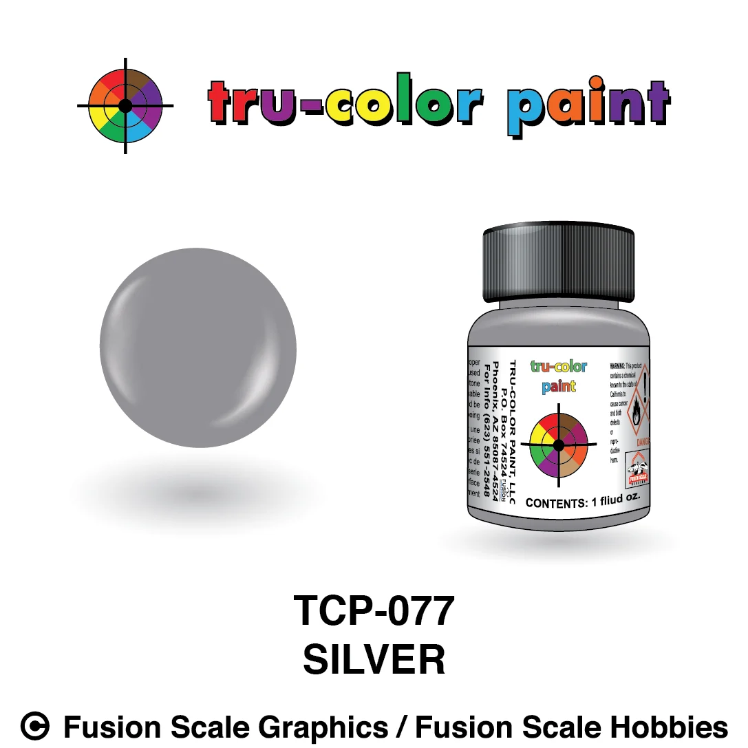 Tru Color Paint Silver 1oz Bottle - 077