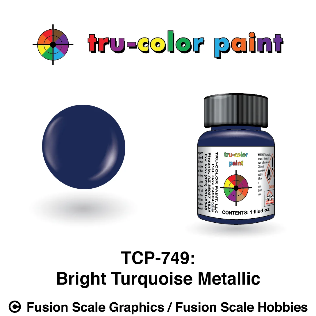 Tru Color Paint Metallic Bright Turquoise 1oz