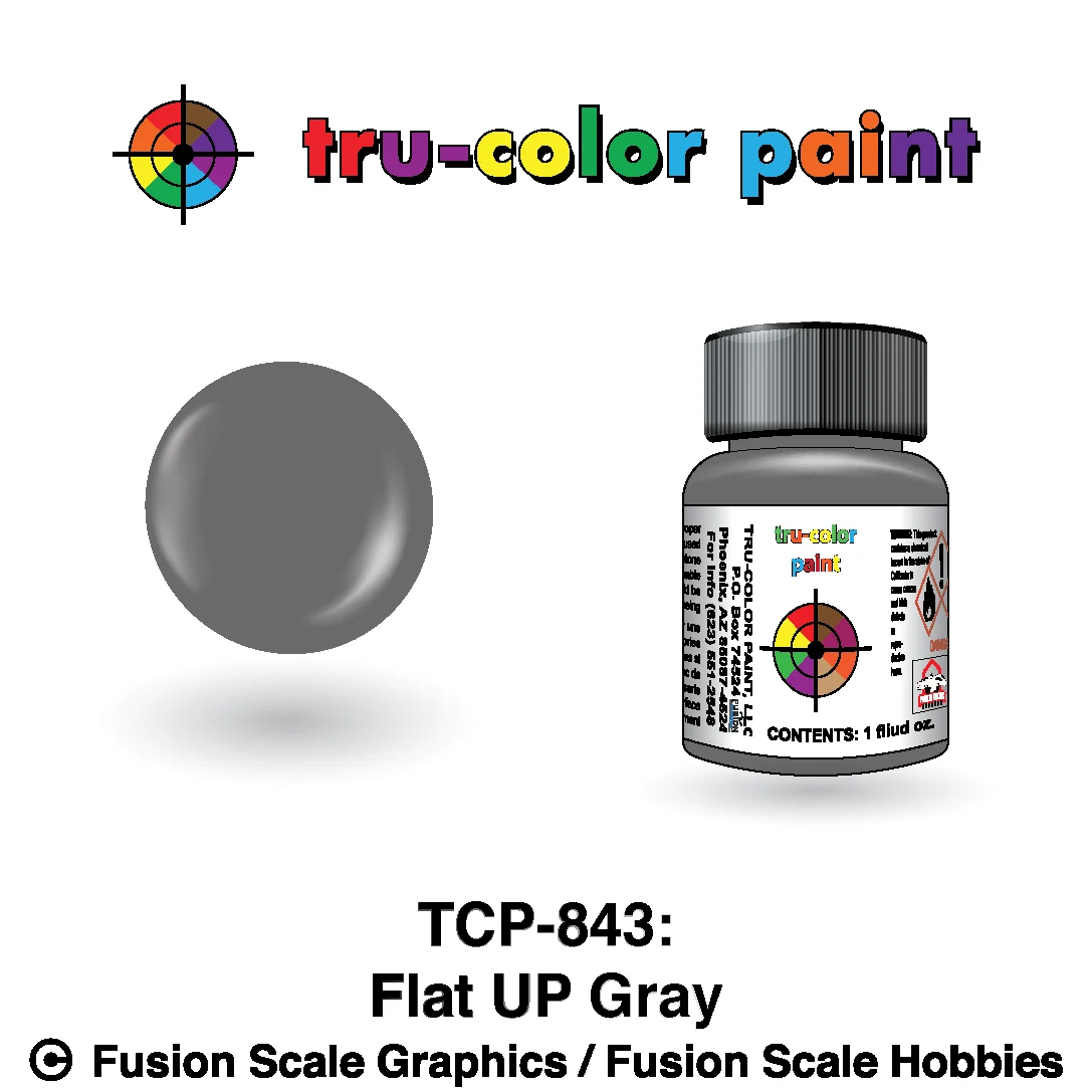 Tru Color Paint Flat Union Pacific Gray 1oz - 843