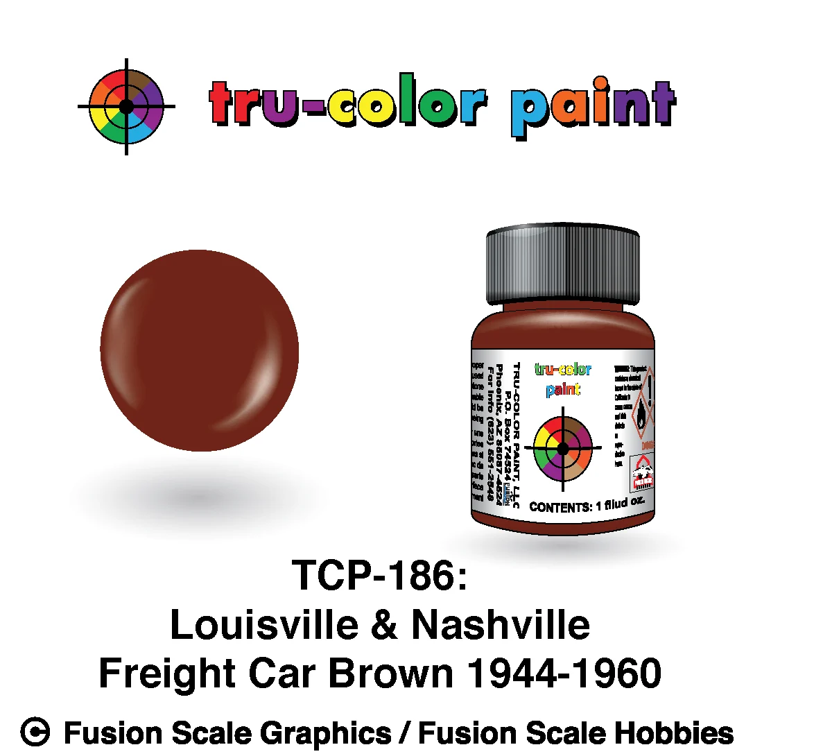 Tru Color Paint Lousville & Nashville '44-'60s Freight Car Brown 1oz - 186