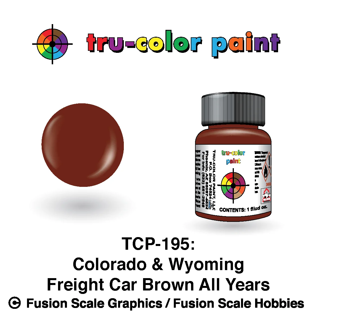 Tru Color Paint Colorado & Wyoming Freight Car Brown 1oz - 195