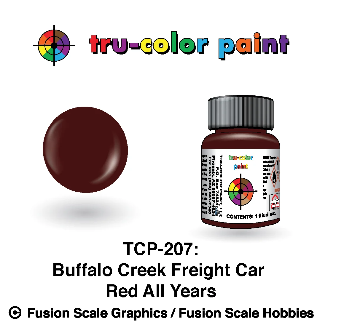 Tru Color Paint Buffalo Creek Freight Car Red 1oz