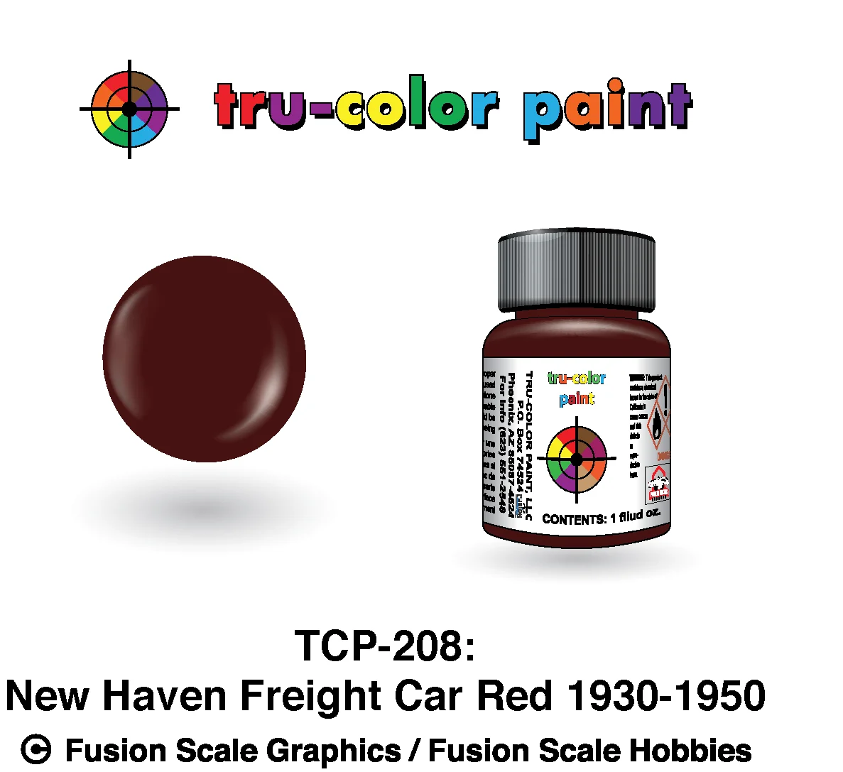 Tru Color Paint New Haven '30-'50s Freight Car Red 1oz