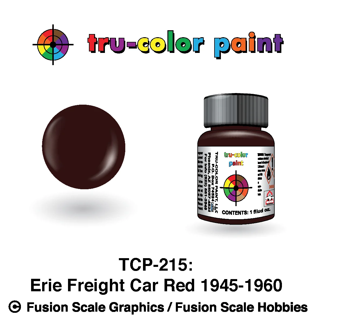 Tru Color Paint Erie '44-'60s Freight Car Red 1oz