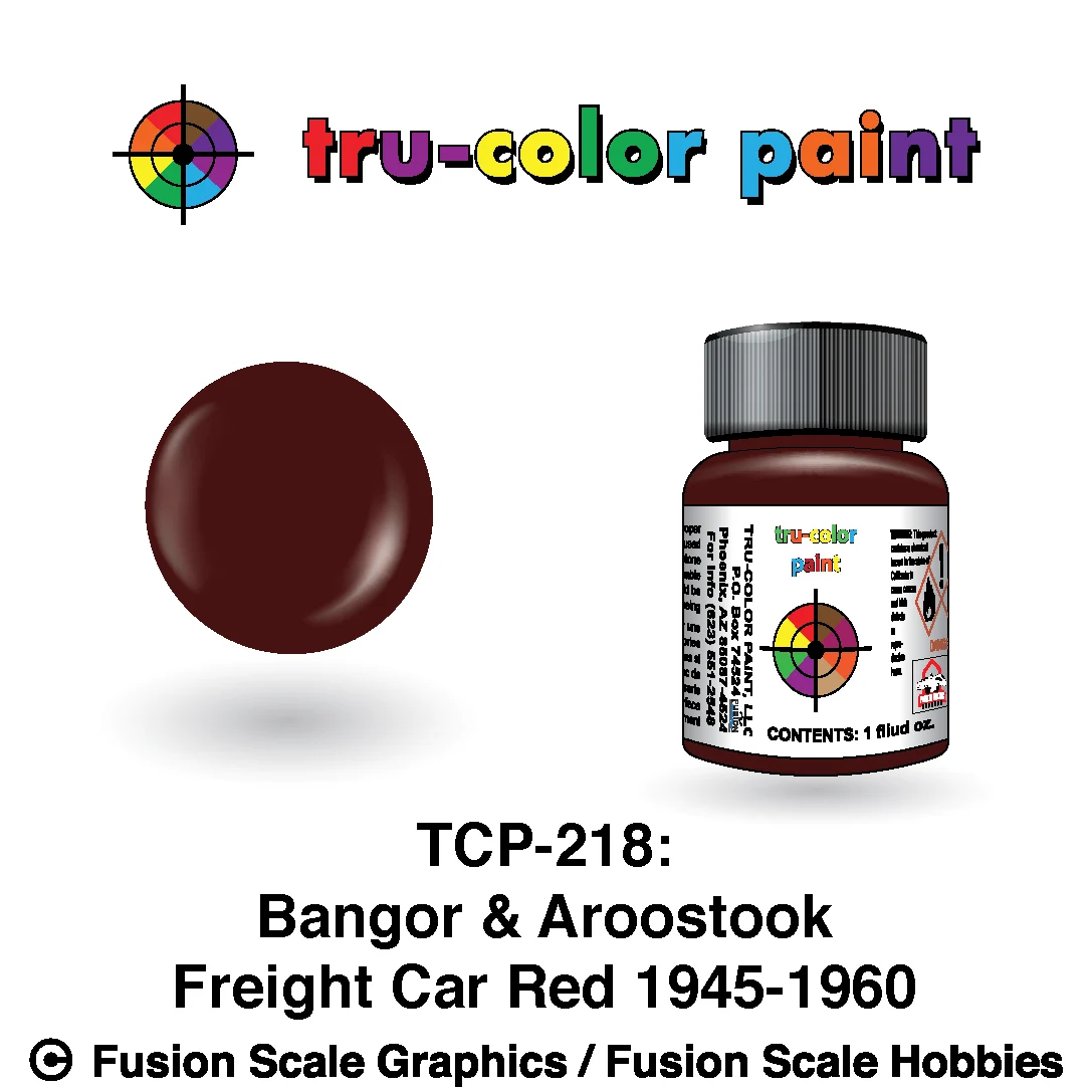 Tru Color Paint Bangor & Aroostook '45-'60s Freight Car Red 1oz