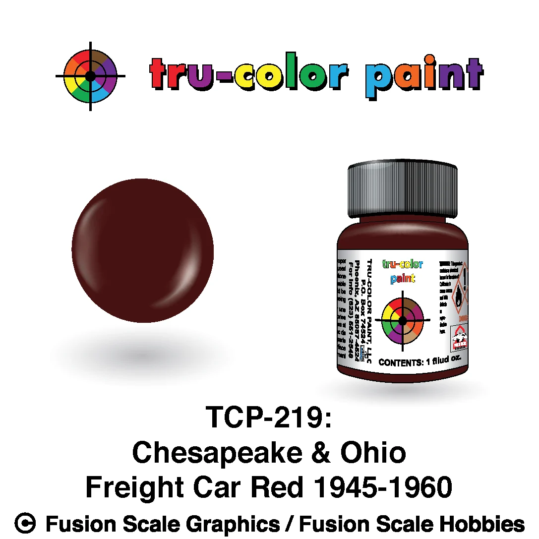 Tru Color Paint Chesapeake & Ohio C&O/B&O '45-'50 Freight Car Red 1oz