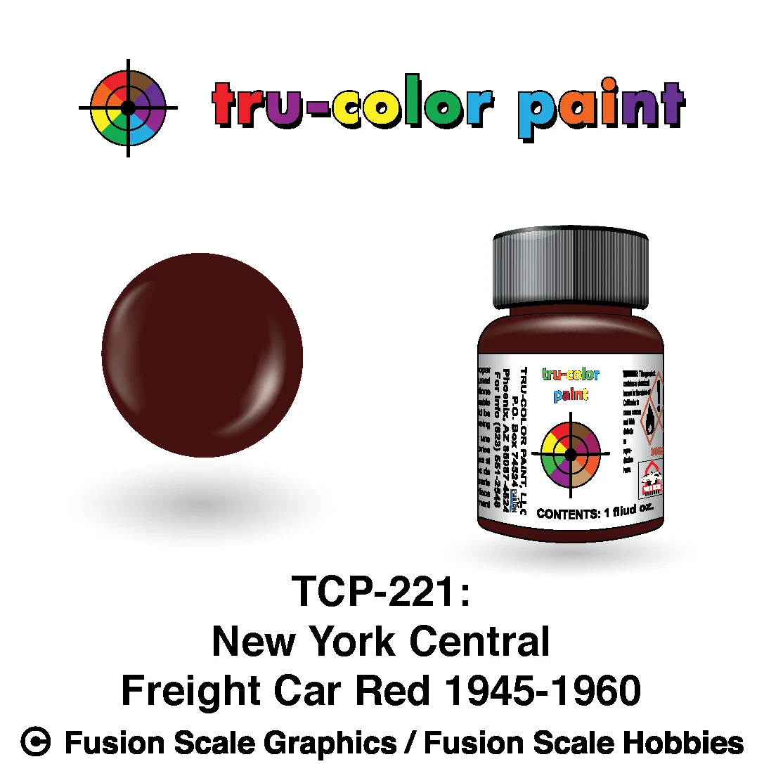 Tru Color Paint New York Central '45-'50 Freight Car Red 1oz