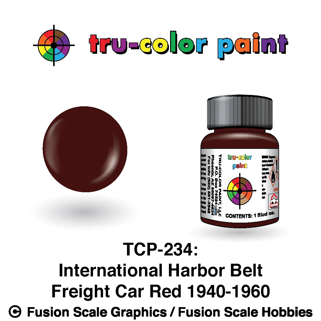 Tru Color Paint International Harbor Belt '40-'60s Freightt Car Red 1oz