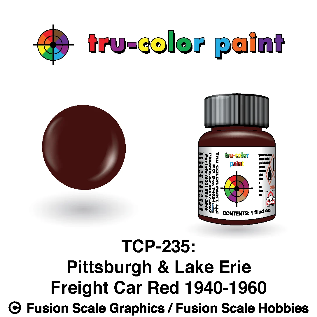 Tru Color Paint Pittsburgh & Lake Erie '40-'60s Freight Car Red 1oz