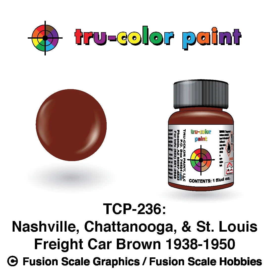 Tru Color Paint Nashville, Chattanooga, & St. Louis '38-'50s Freight Car Brown 1oz