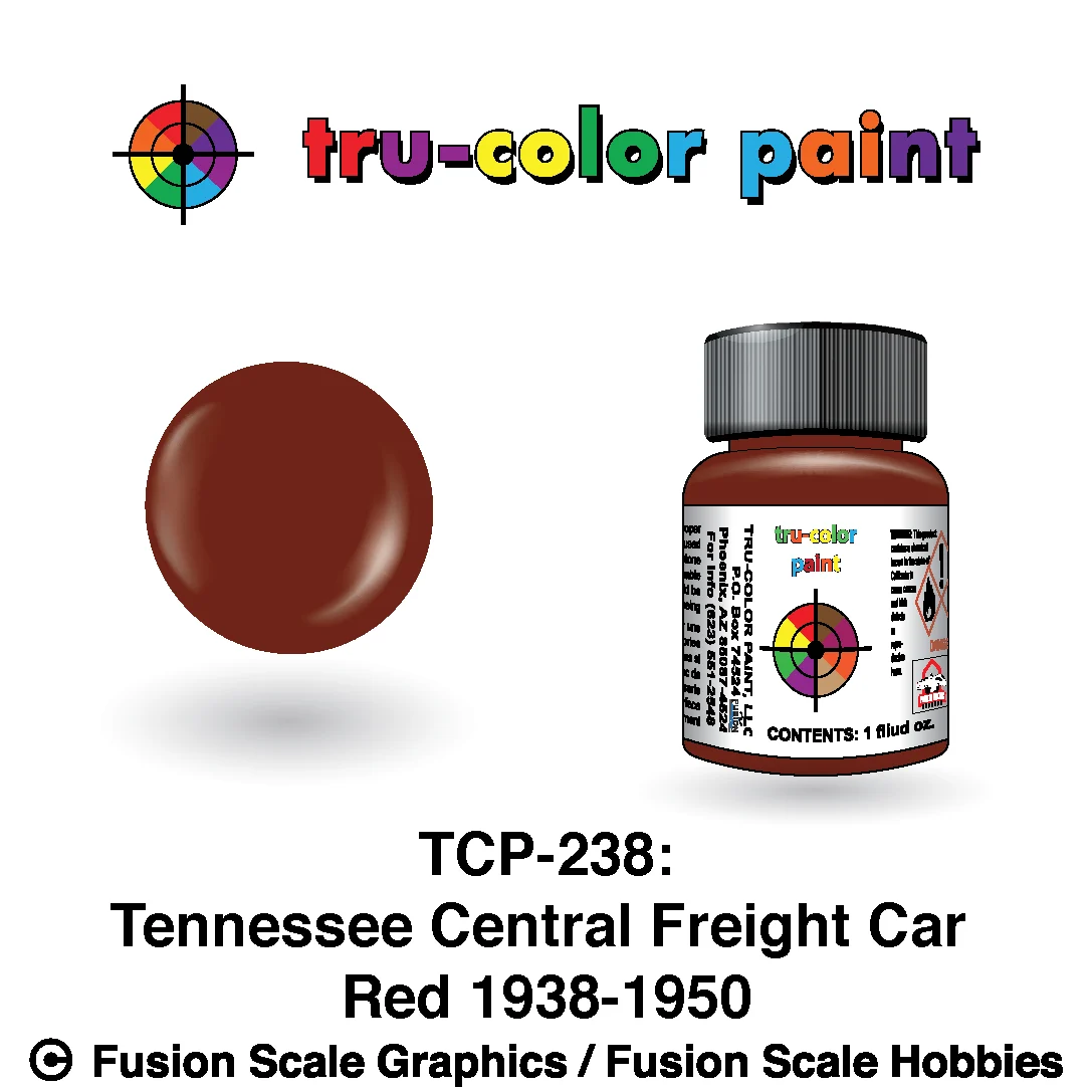 Tru Color Paint Tennessee Central '40-'50s Freight Car Red 1oz