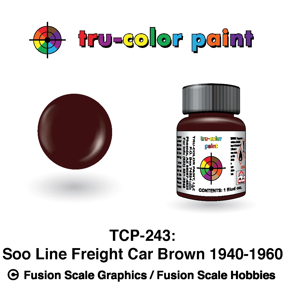 Tru Color Paint Soo Line '40-'60s Freight Car Brown 1oz