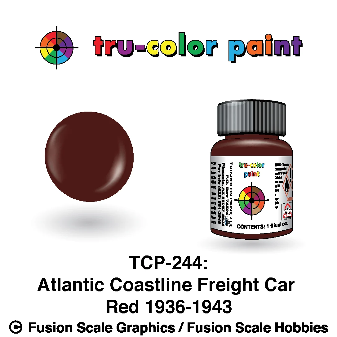 Tru Color Paint Atlantic Coastline 1935-43 Freight. Car Red 1oz
