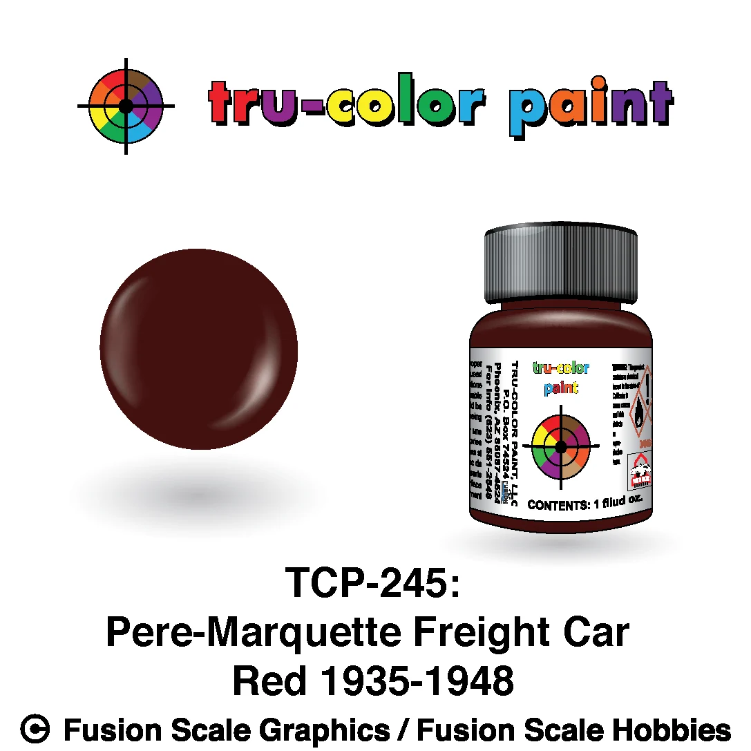 Tru Color Paint Pere Marquette 1935-48 Freight Car Red 1oz