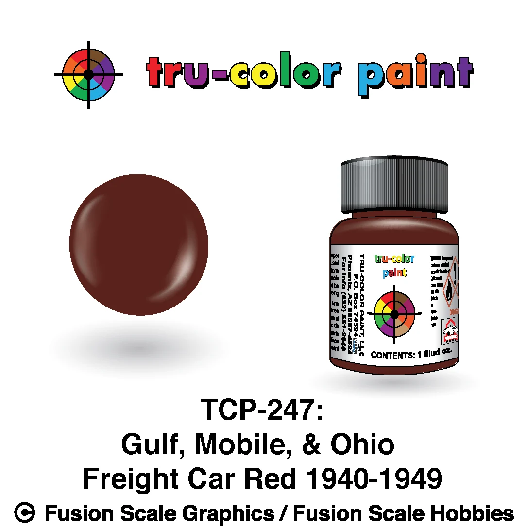 Tru Color Paint Gulf, Mobile, & Ohio '40-'49 Freight Car Red 1oz