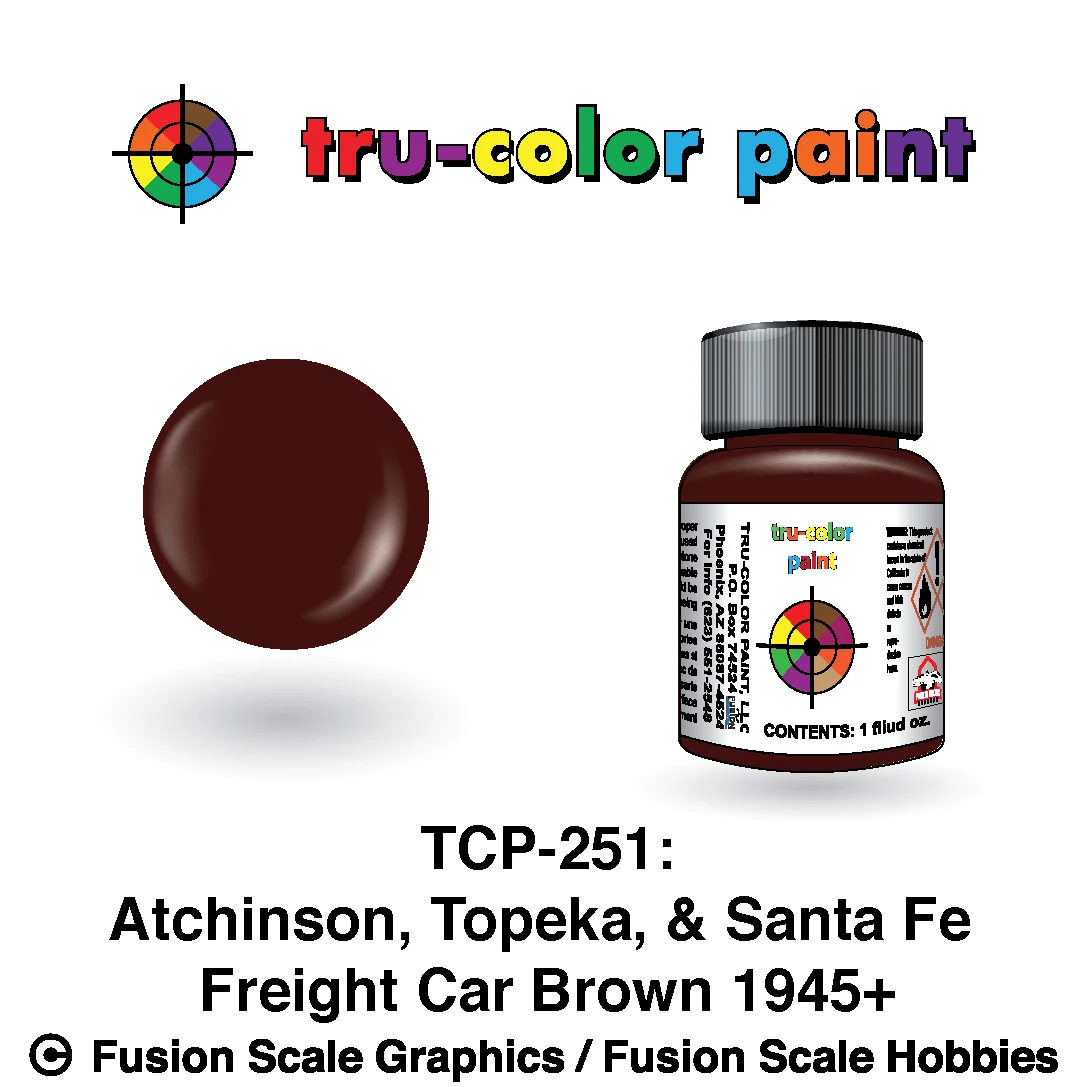 Tru Color Paint Atchinson, Topeka, & Santa Fe '45+ Freight Car Brown 1oz