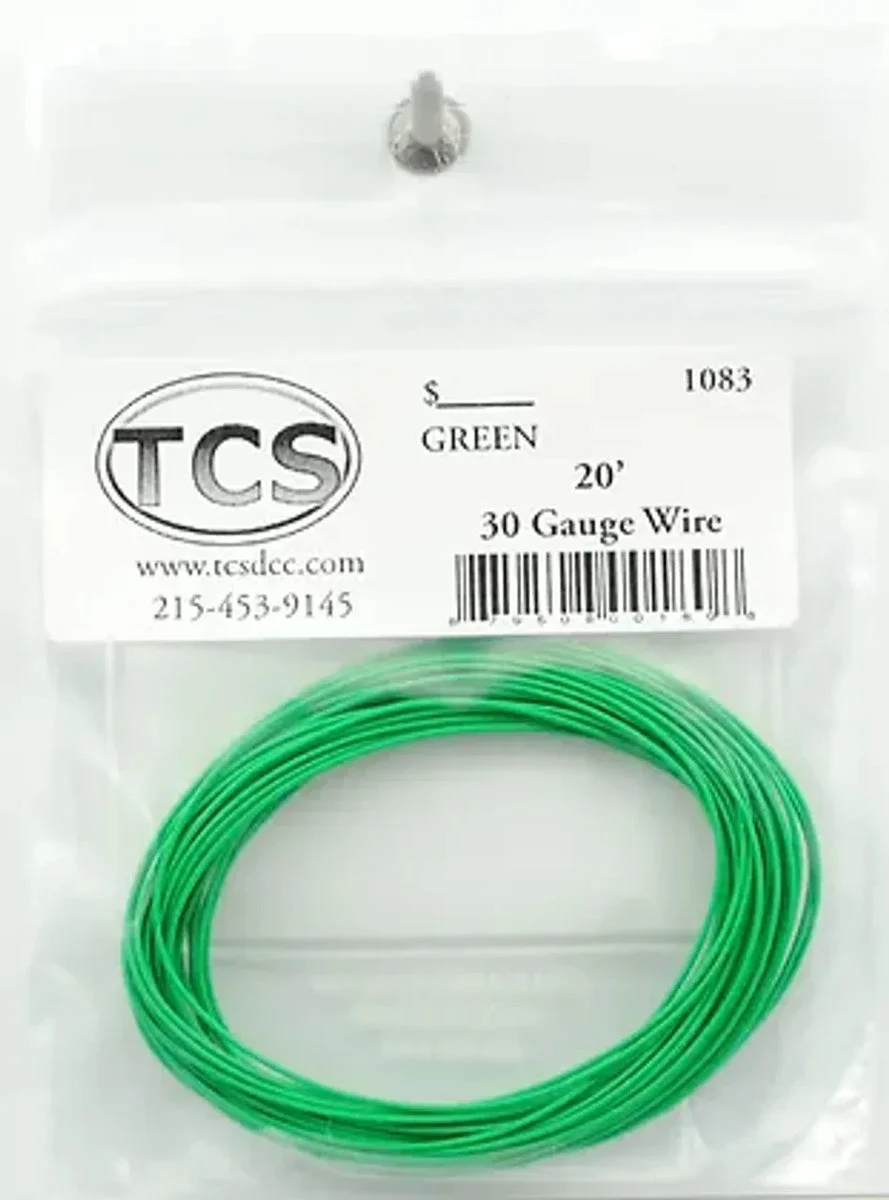 Train Control Systems 30 Gauge Wire - 20ft Green 1083