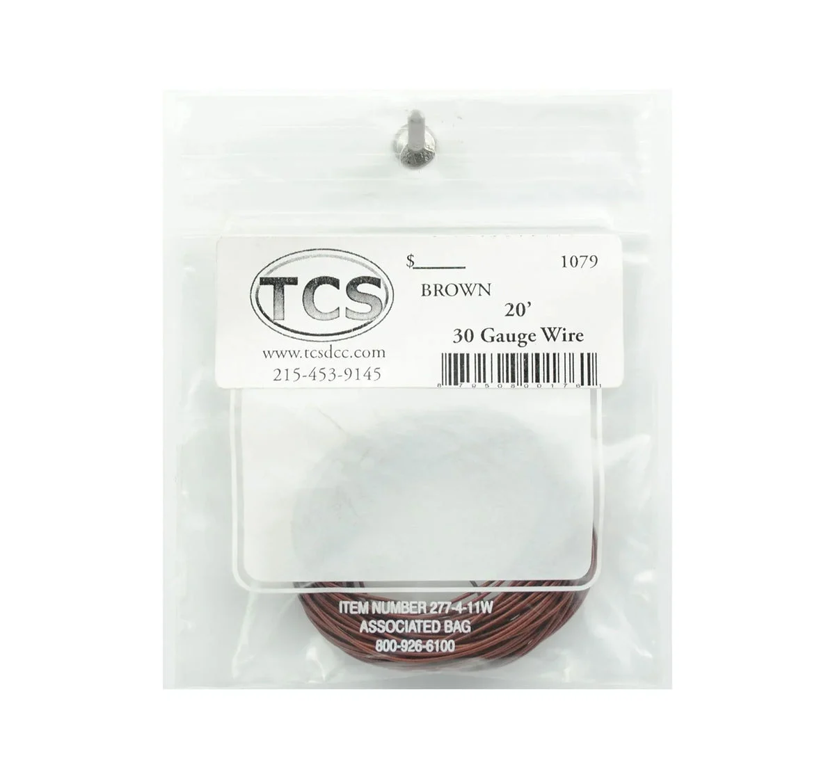 Train Control Systems 30 Gauge Wire - 20ft Brown 1079