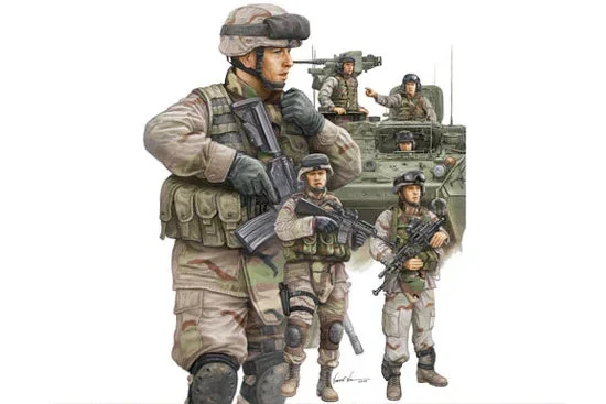 1/35 Trumpeter Modern U.S. Army Armor Crewman & Infantry - 00424