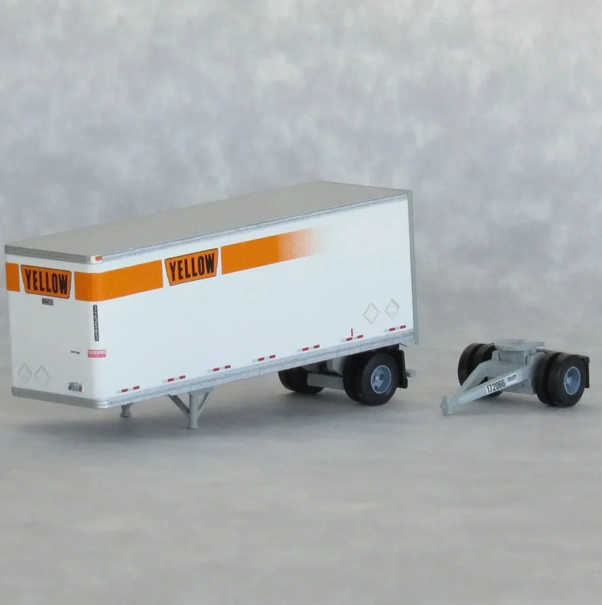 N Scale Trainworx Yellow 28′ Trailer Road #202735 -42885-01