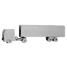 Plastruct Cast Metal Tractor Trailer (4 per pack)