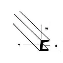 Plastruct 1/16" Polystyrene Deep Channel (.062 or 1.6mm) 10" Length (10 per pack)