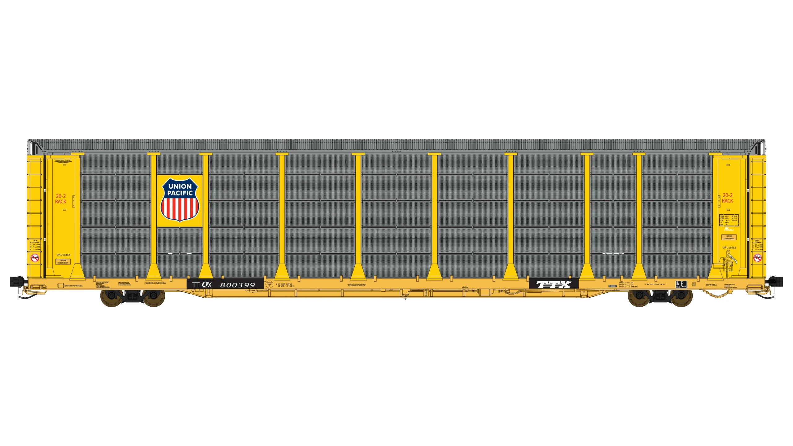 Class One Model Works HO Scale Thrall 20-2 Autorack - Type A - Union Pacific