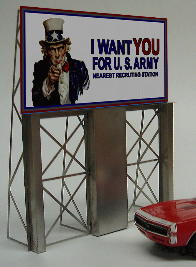 Miller Engineering Uncle Sam Roadside Billboard Sign (HO/O)