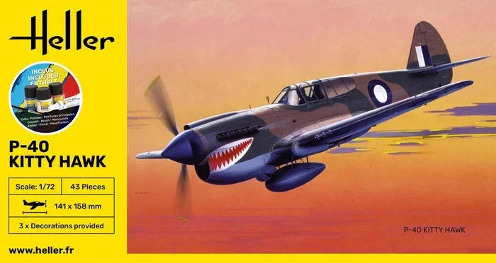 1/72 Heller P-40 Kitty Hawk STARTER KIT
