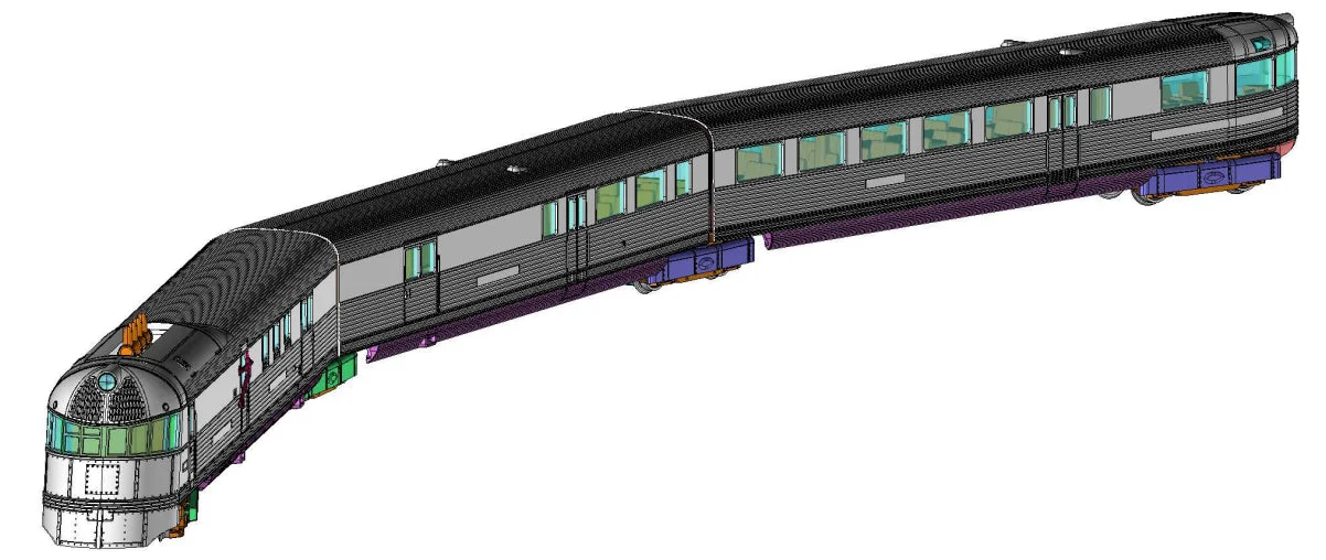 Kato N Scale CB&Q Pioneer Zephyr 3-Car Train Set 106-101