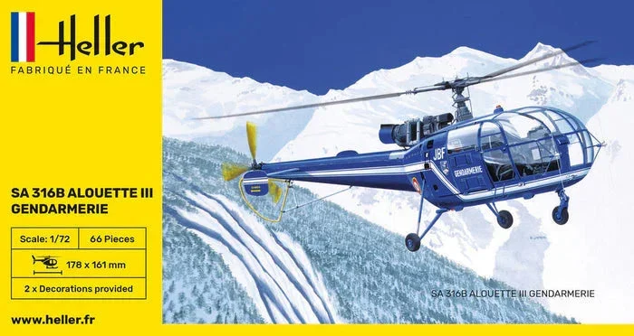 1/72 Heller SA 316 Alouette III Gendarmerie