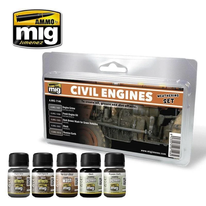A.Mig-7146 Civil Engines Weathering Set