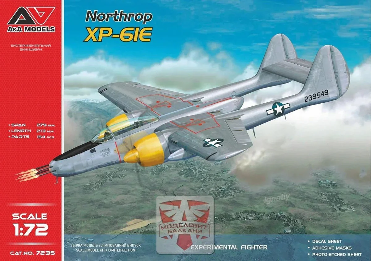 1/72 A&A Models XP-61E Experimental Fighter Plastic Model Kit