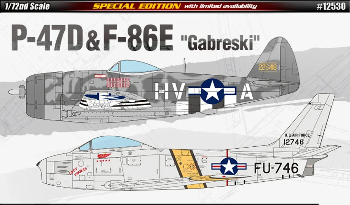 1/72 Academy P-47D/F-84E Gabreski 12530