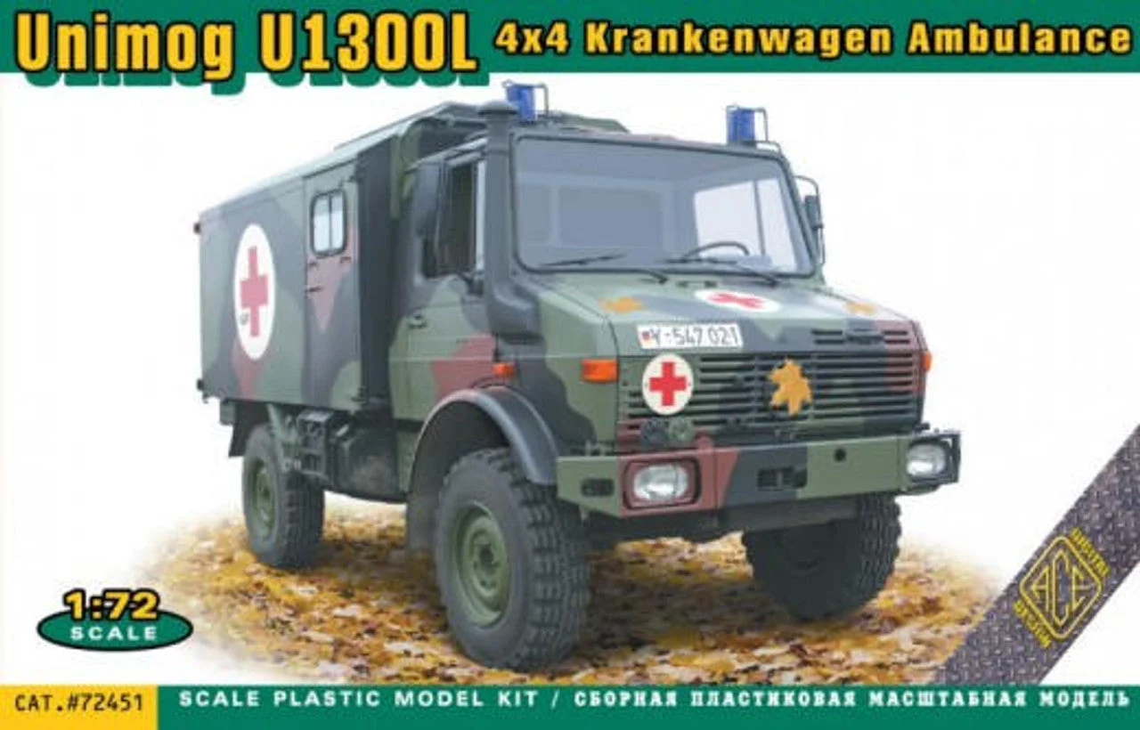 ACE Model 1/72 ACE Models Unimog U1300L 4x4 Krankenwagen Ambulance